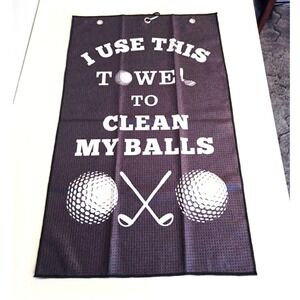 New Men's Golf Towel Golfing Accessory Tri Fold Waffle Clean My Balls Towel